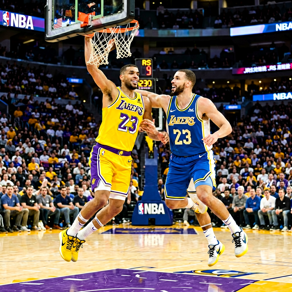 NBA湖人对阵勇士精彩比赛瞬间